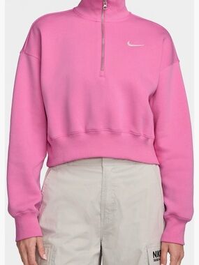 Nike Women’s Phoenix Fleece 1/4-zip Cropped Sweatshirt